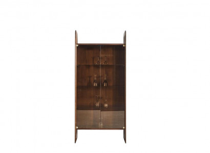  Vitrine Luxus Schrank Holz Stil Braun Glas Neu Schränke Glasschrank